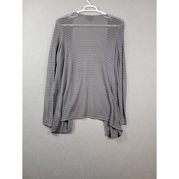 ModCloth 100% Cotton Gray Knit LS Open Front Cardigan Women's Plus 2X - Picture 6 of 12
